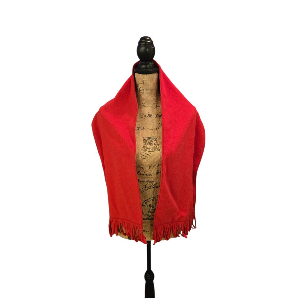 Red felt winter scarf, one size